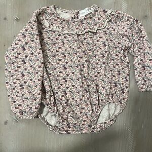 12-18mo Zara ruffle neck bubble romper